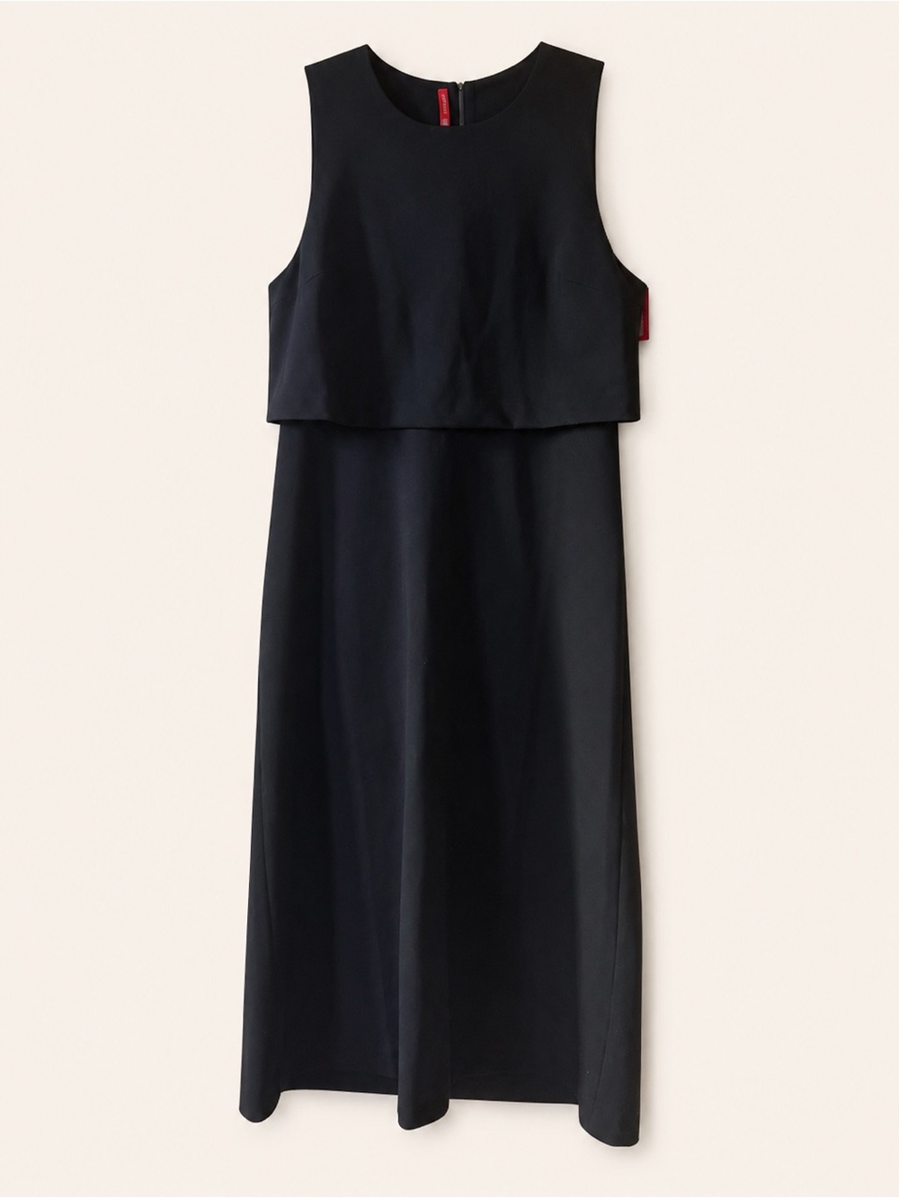SPANX Ponte Fitted Midi Dress Black Layered Cutout NWT XL